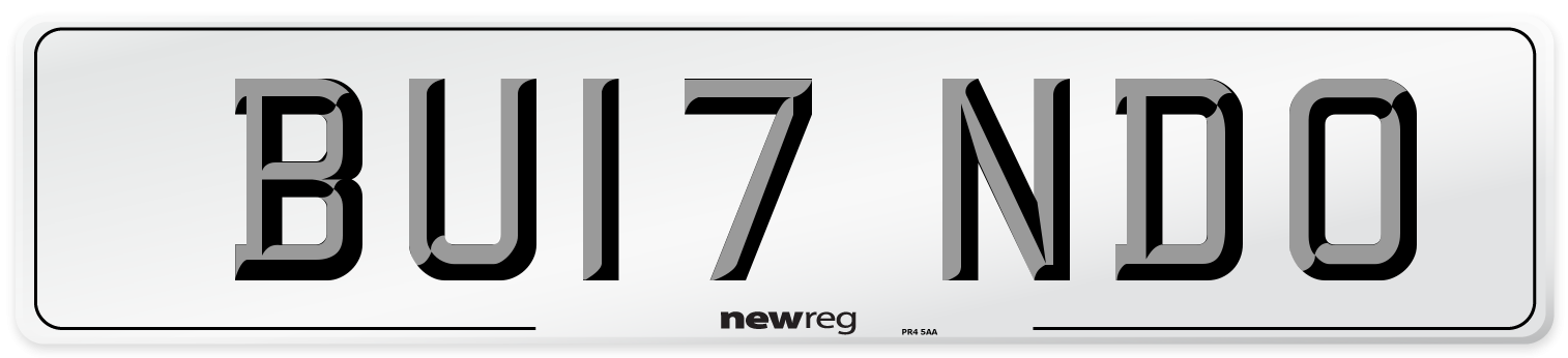 BU17 NDO Number Plate from New Reg